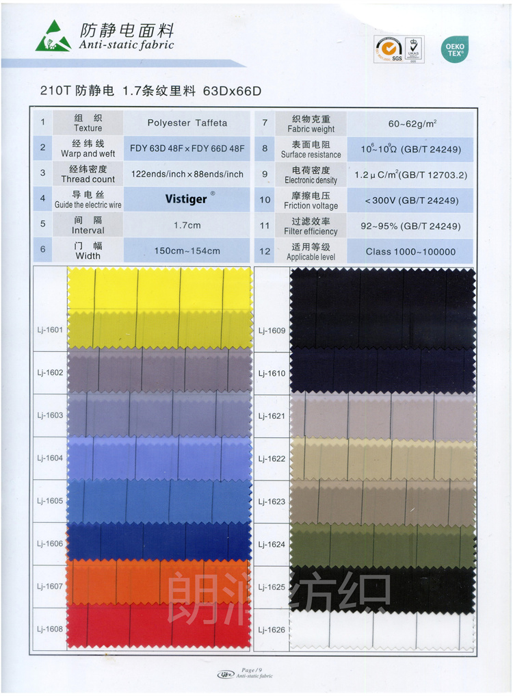 210T防靜(jìng)電(diàn)1.7條紋裡(lǐ)料