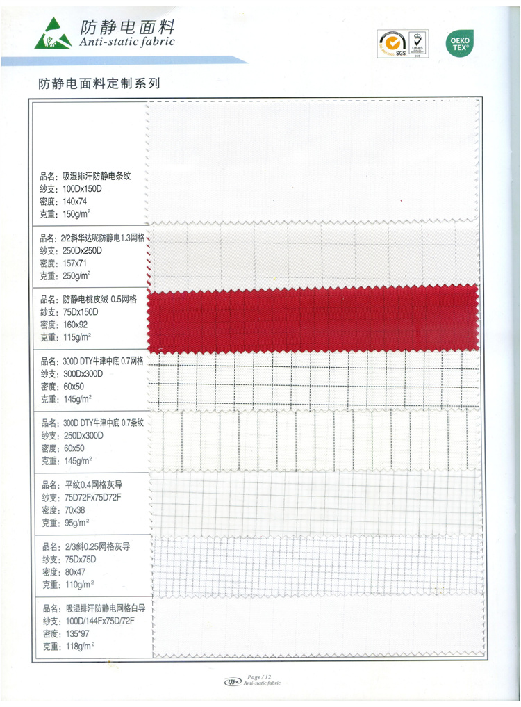 防靜(jìng)電(diàn)面料定制(zhì)系列